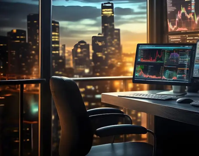 ecran ordinateur avec logiciel de trading