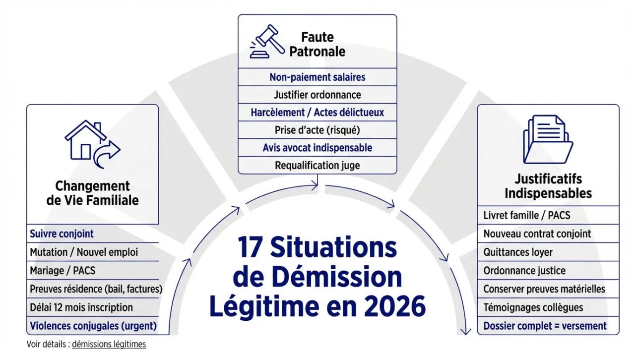 Liste des motifs de démission légitime ouvrant droit au chômage en 2026