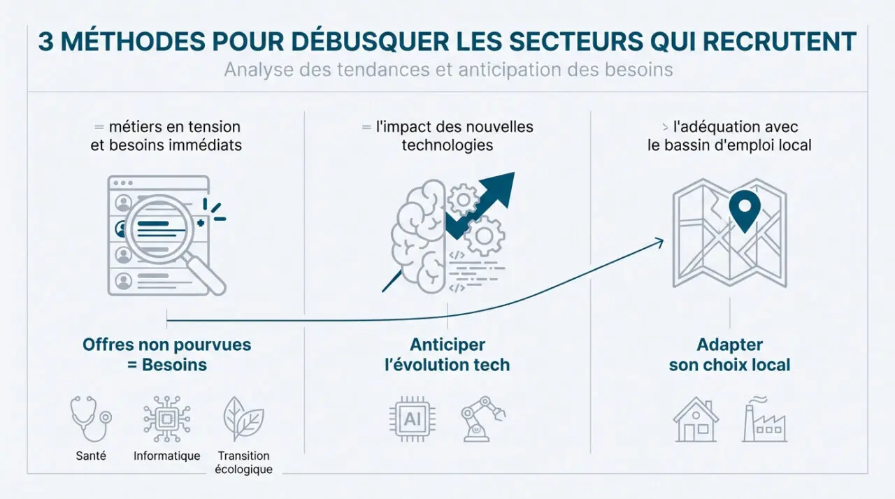 Analyse des secteurs d'activité en forte croissance pour trouver un emploi