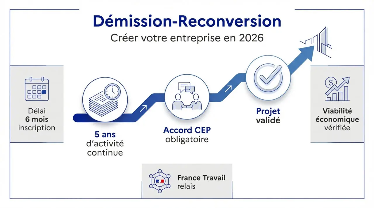 Salarié préparant son projet de création d'entreprise après une démission