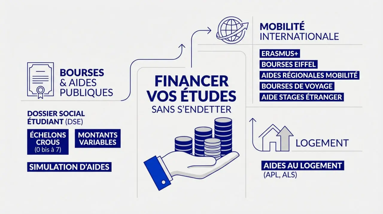 Étudiante consultant les aides financières sur son ordinateur