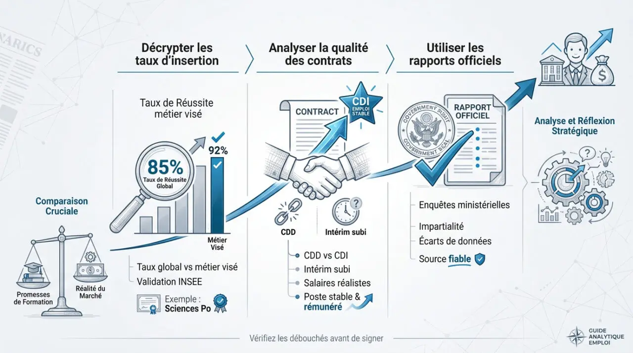 Étudiant analysant les opportunités d'emploi après sa formation