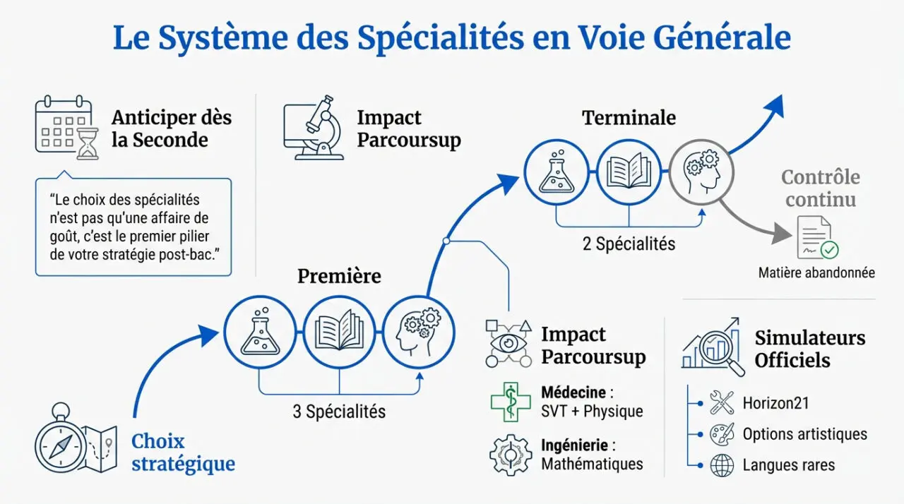 Lycéens réfléchissant au choix de leurs enseignements de spécialité pour le baccalauréat