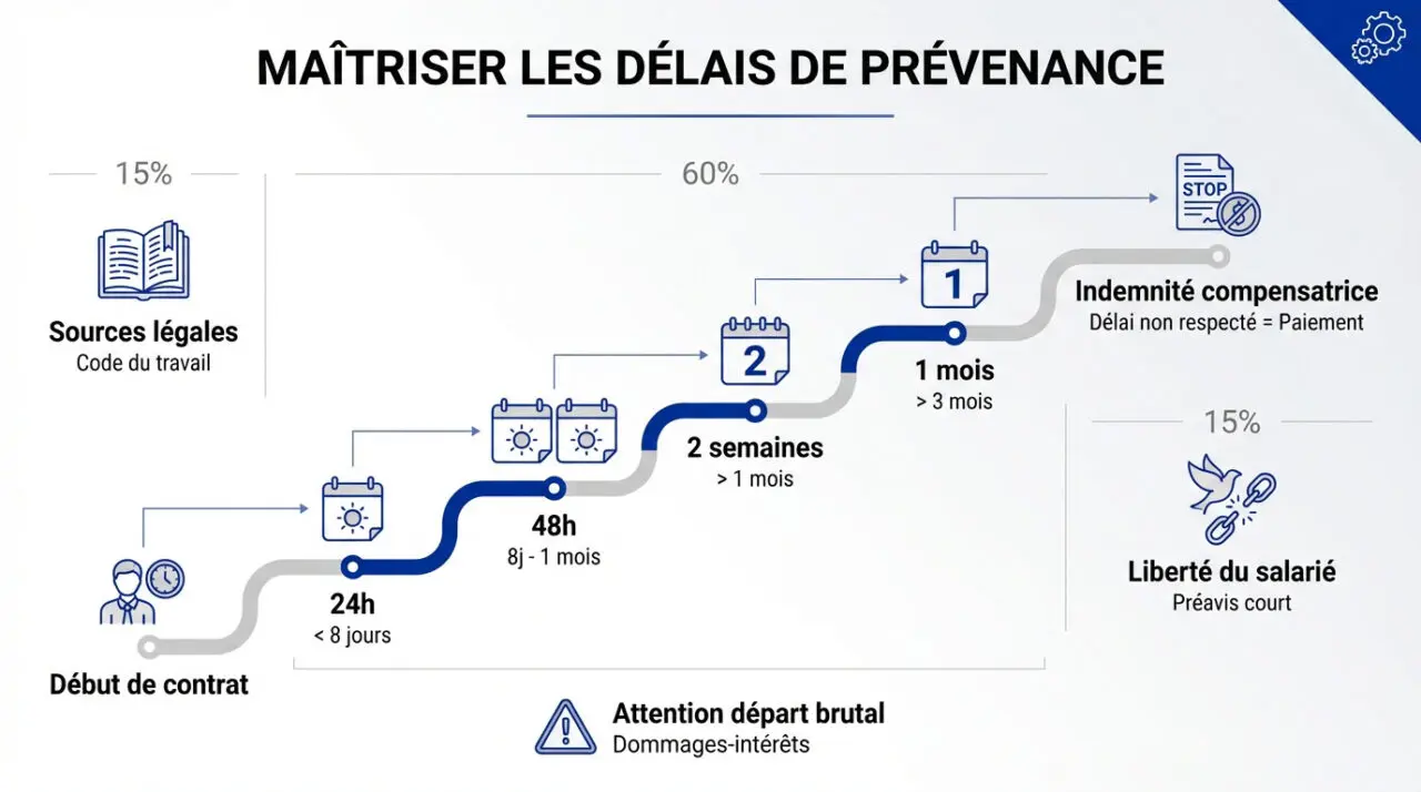 Calendrier des délais légaux pour rompre une période d'essai