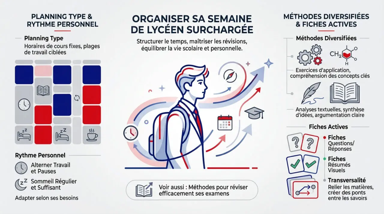 Un lycéen organise son planning de révisions pour ses spécialités