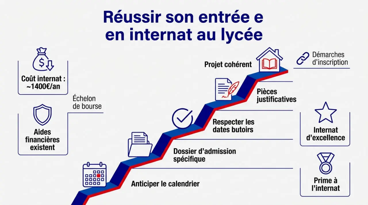 Élève préparant son dossier d'inscription pour l'internat au lycée